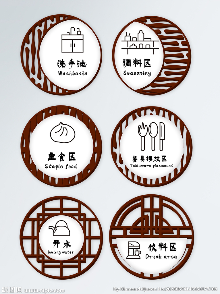 中餐厅自助餐厅厨房区域标牌