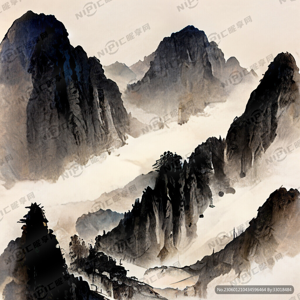 山谷 中國風(fēng) 中國畫 山水