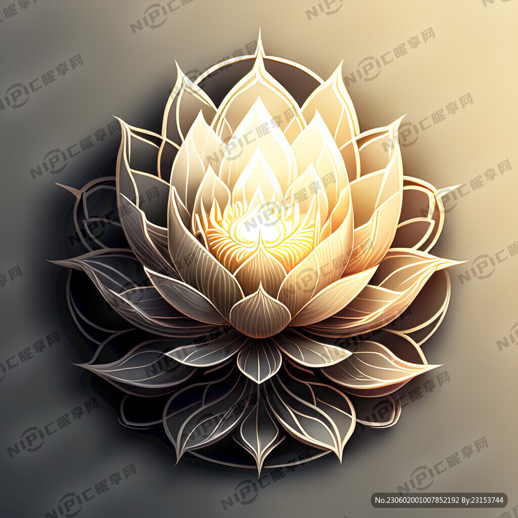 蓮花、佛像、陽光形成線條標志