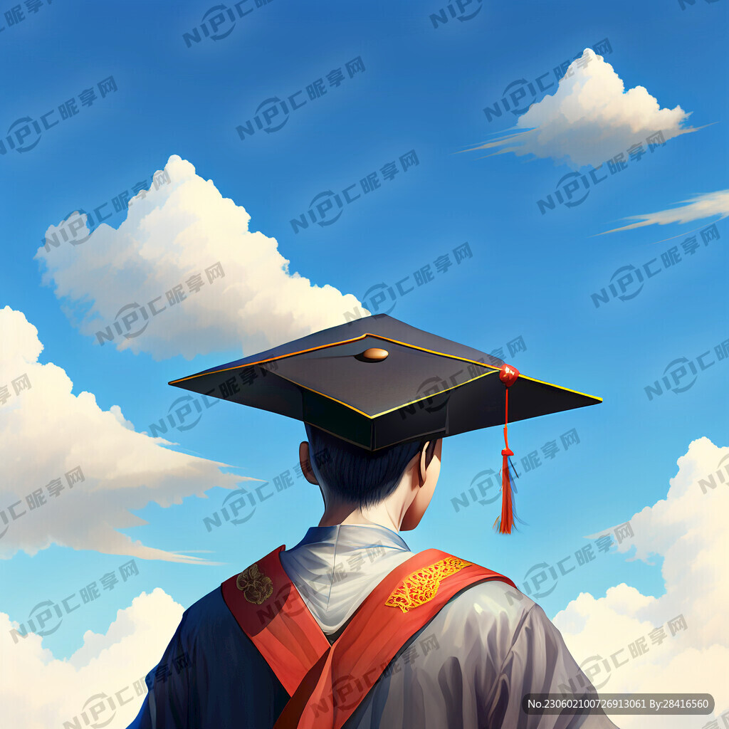 藍天下 高考生丟帽子畢業了