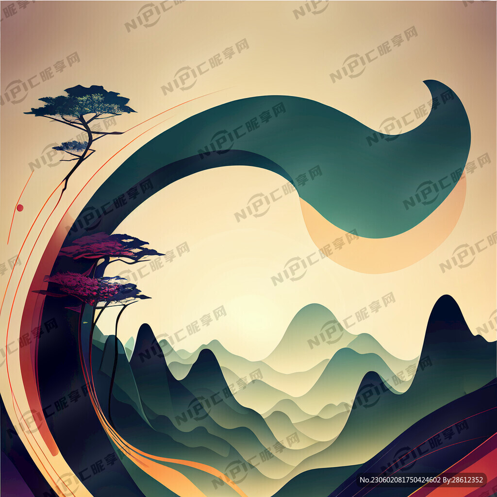 抽象曲線背景