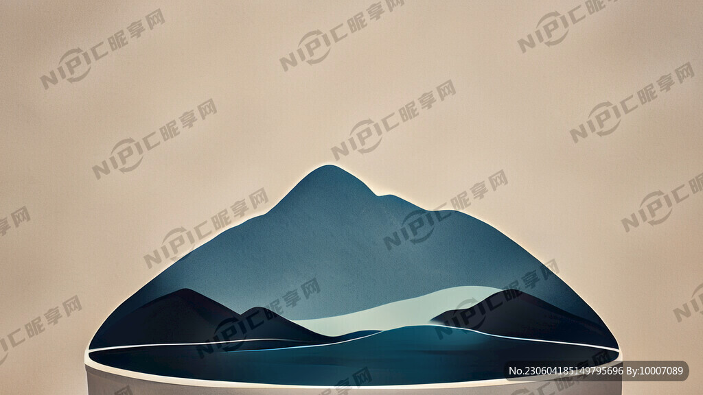 桶裝水標(biāo)簽  高端簡(jiǎn)約  山水