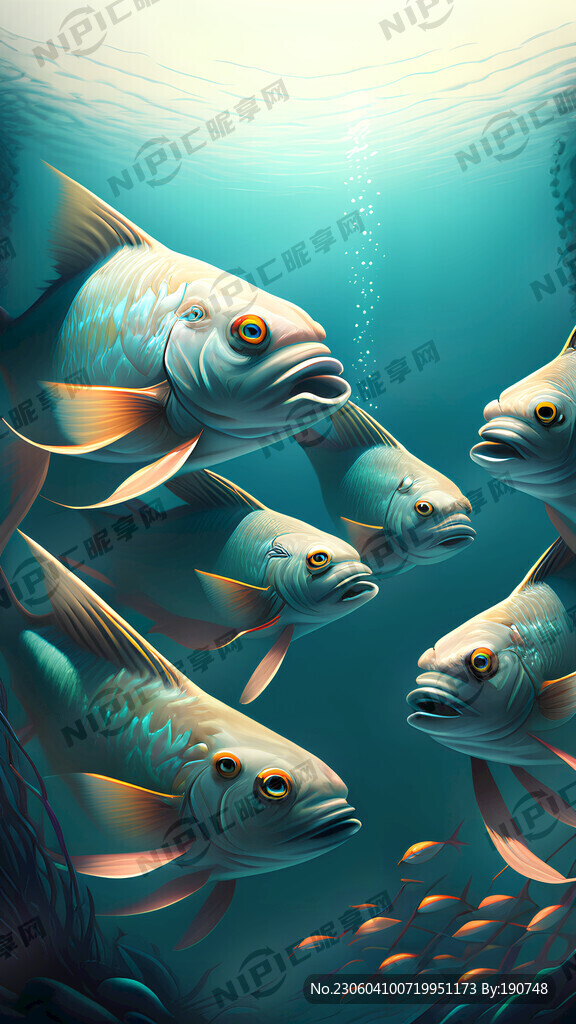 深海游魚群