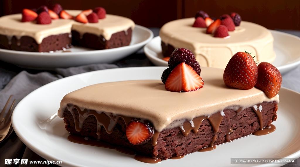 草莓蛋糕甜品点心图片美食餐饮