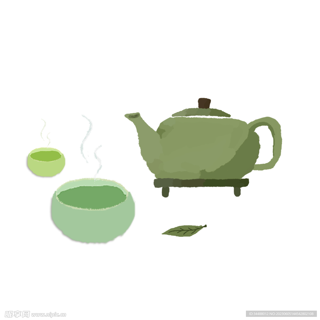 手绘茶杯茶壶