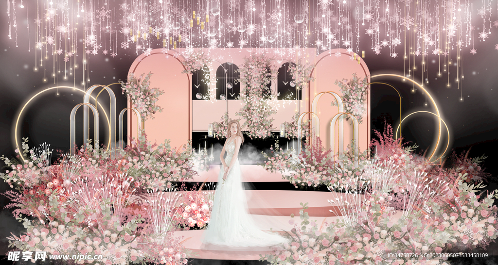 粉色系婚礼设计
