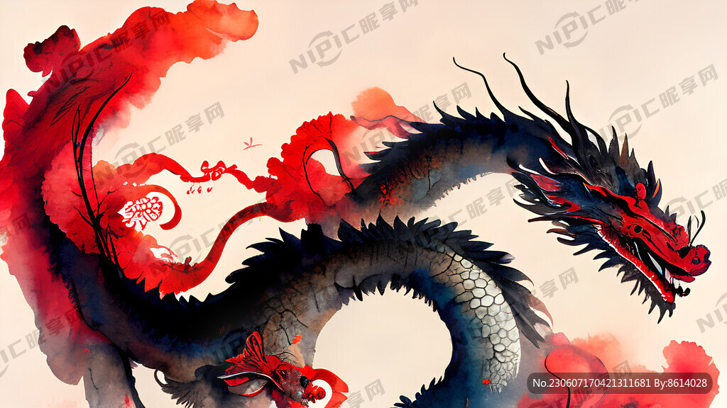 中國龍背景 新年賀卡 龍年