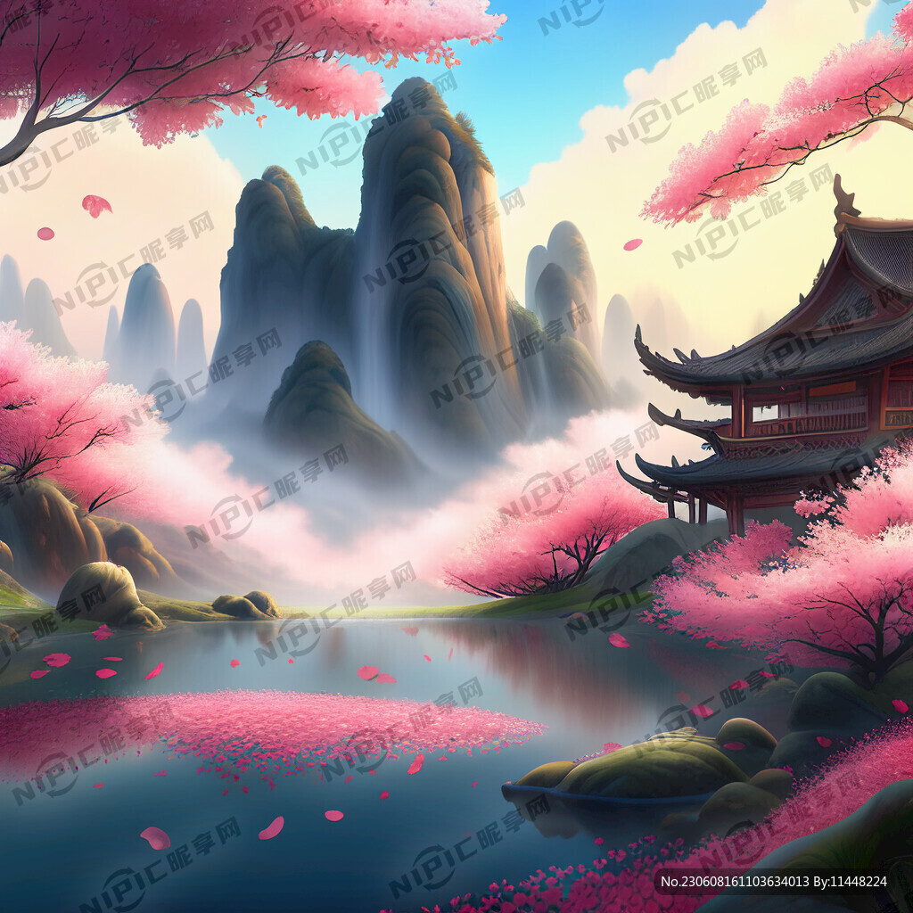 游戲夢幻唯美新中式風景 超高清