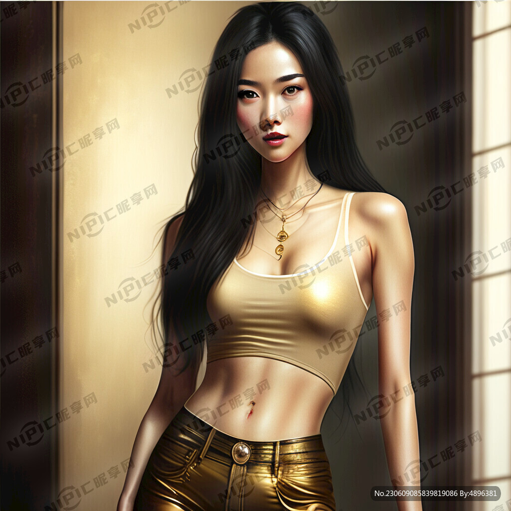 一個美女 身材黃金比例 大長腿