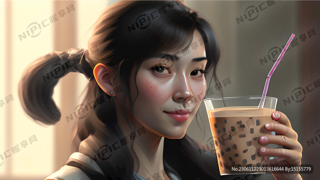 手里拿著奶茶的僵尸