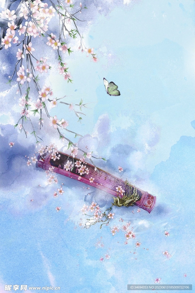 中國風花背景