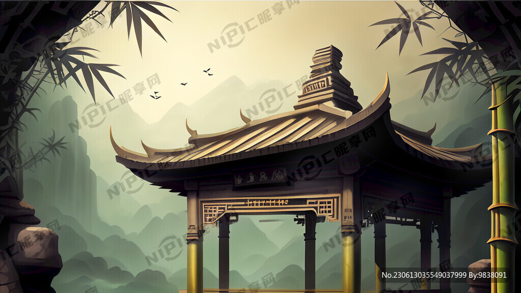 古代風背景有竹子有古代元素