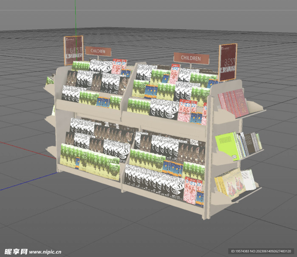 C4D模型  超市货架 