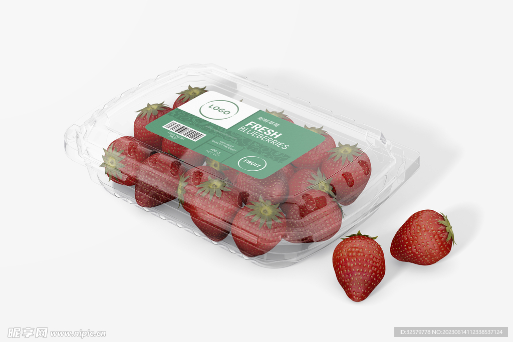 水果店vi草莓包装样机贴图