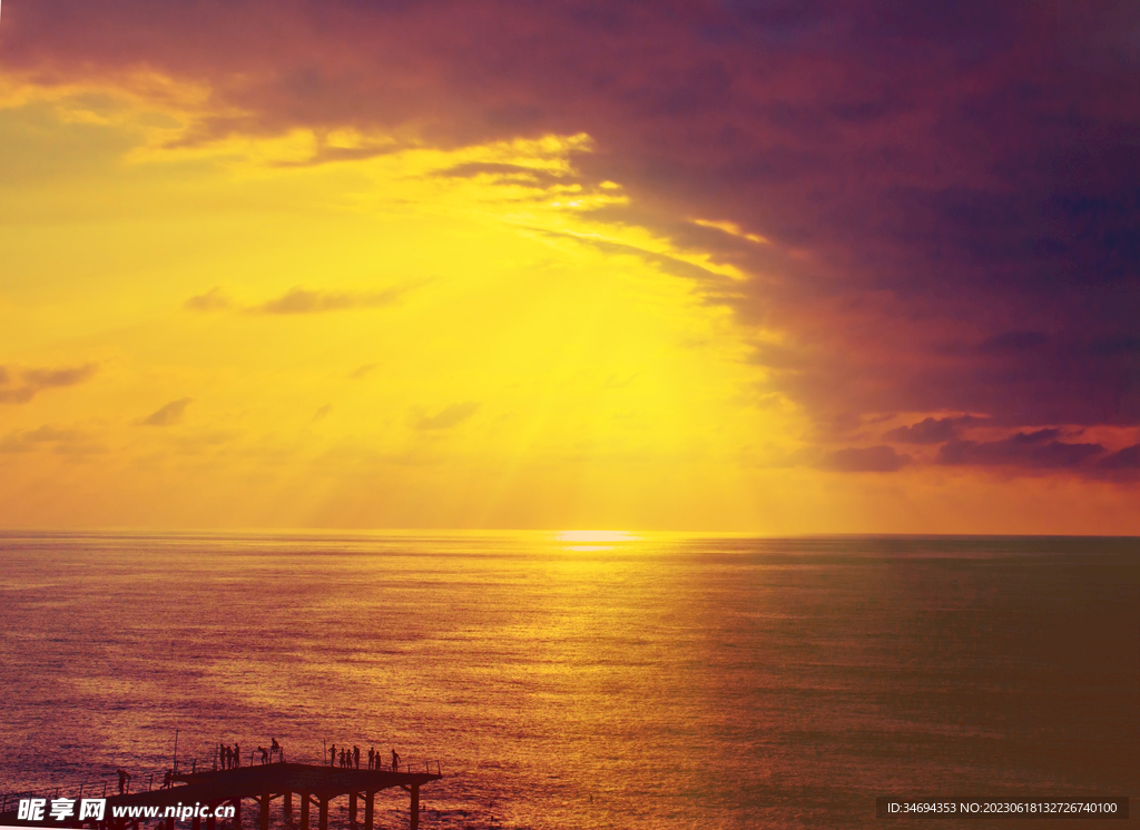 大海夕陽美景