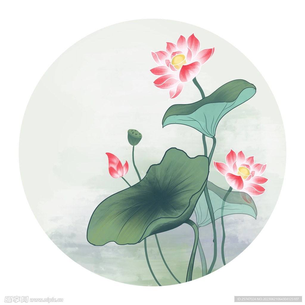 中國風(fēng)水墨荷花