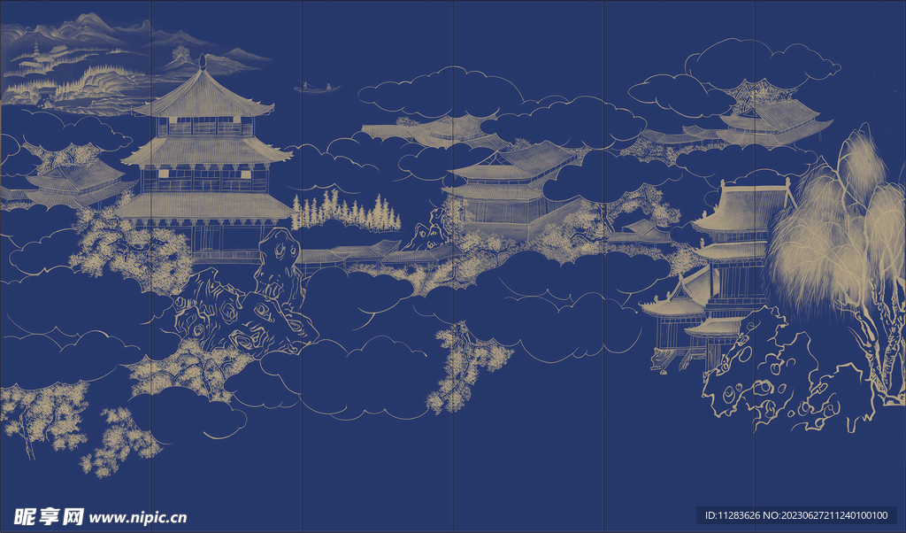 國畫山水背景