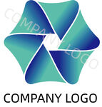 logo 标志 六边形 渐变