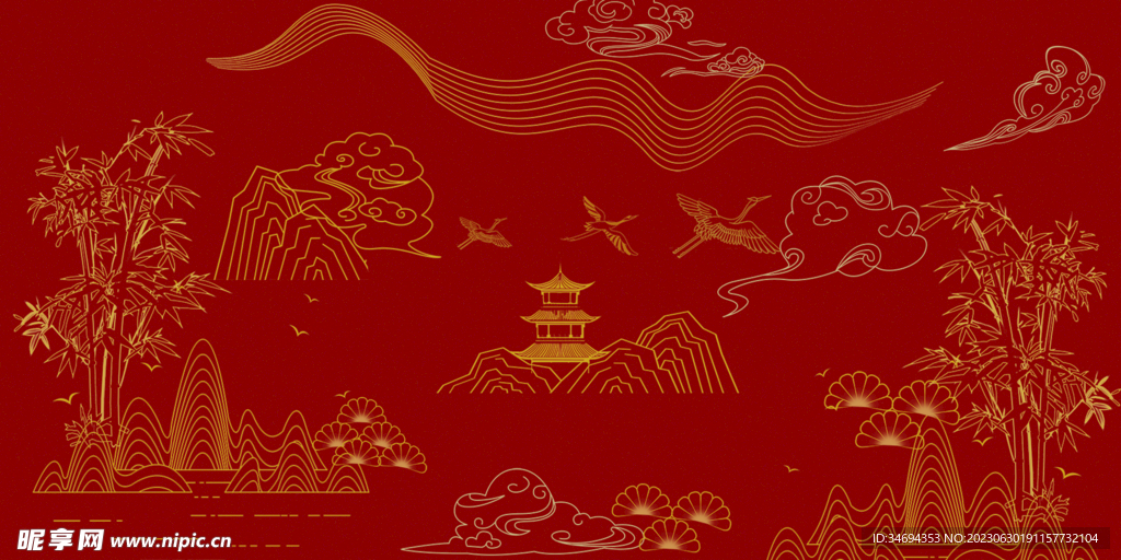 國潮紅色