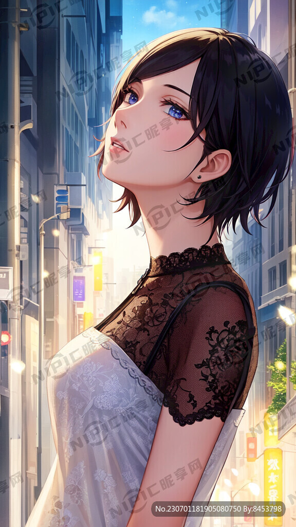 美女 臉部精致 短發 全身