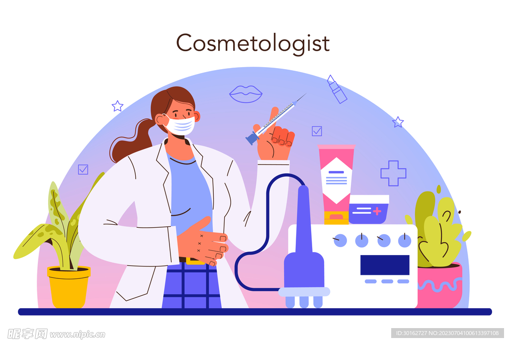扁平化創意醫生人物插畫