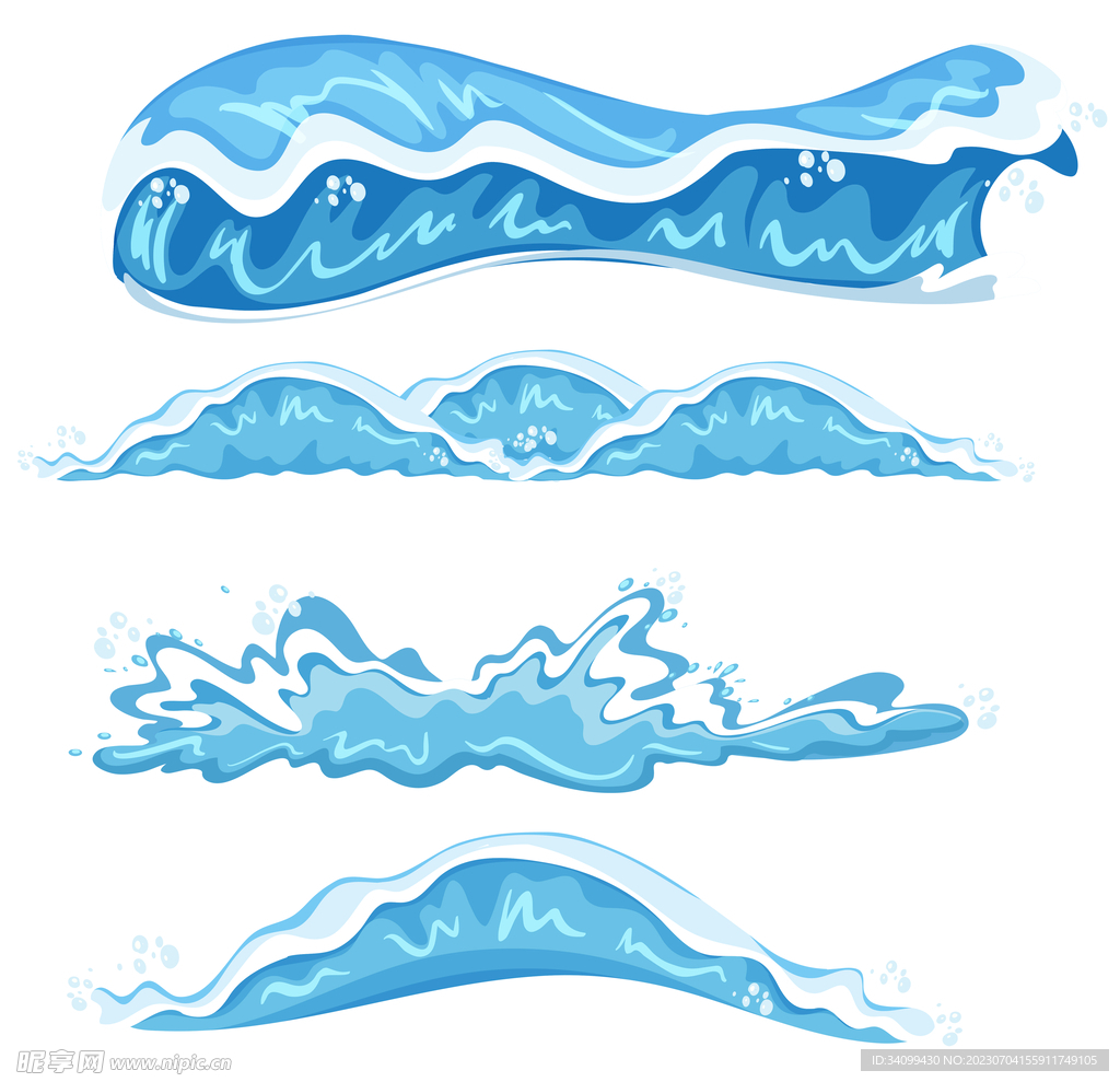 卡通海浪