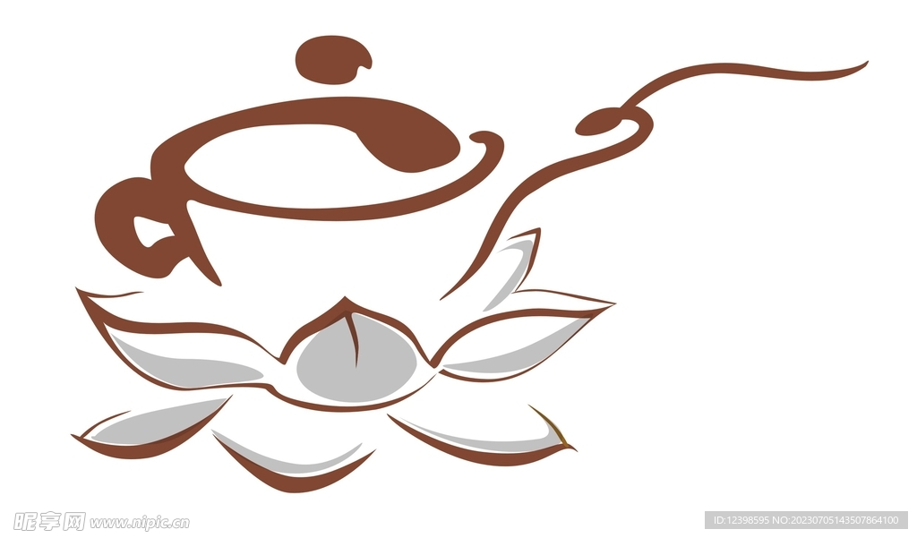 中國茶手繪蓮花logo