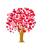 红粉色爱心树手绘插图免扣元素