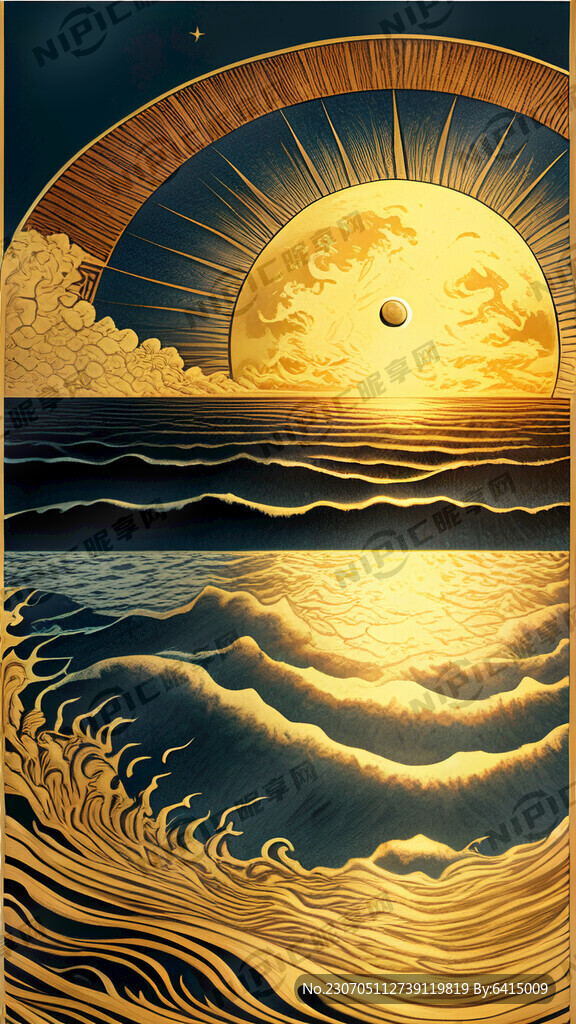 月亮 大海 風 指南針 大陽