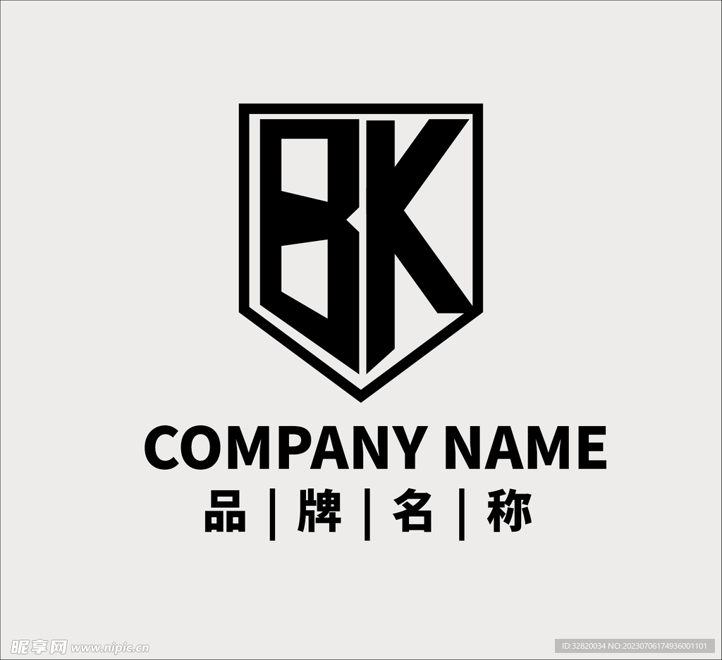 Bk字母logo设计