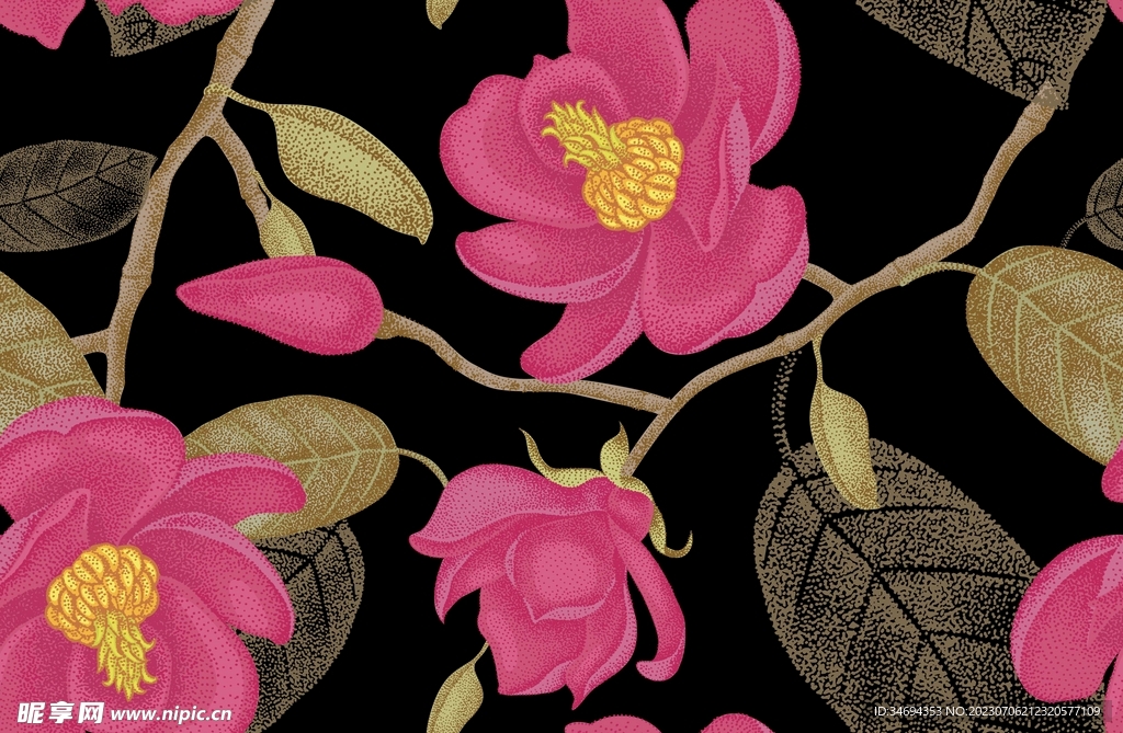 中式花鳥圖案