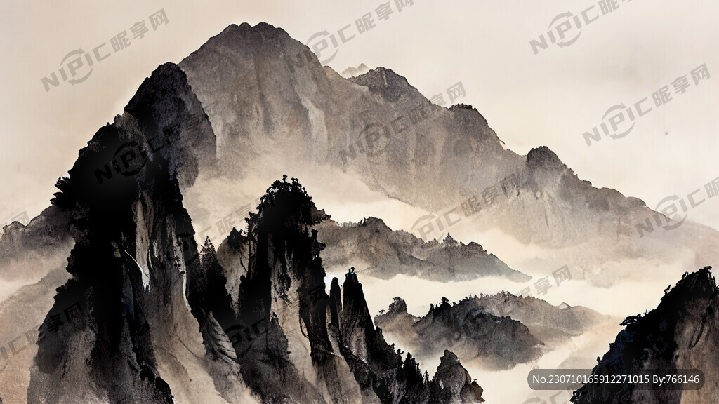 山谷 中國(guó)風(fēng) 中國(guó)畫(huà) 山水