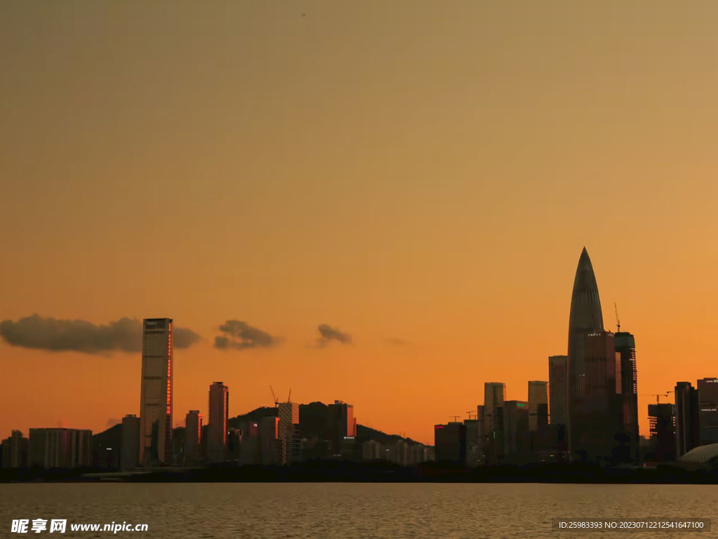 夕陽下的都市