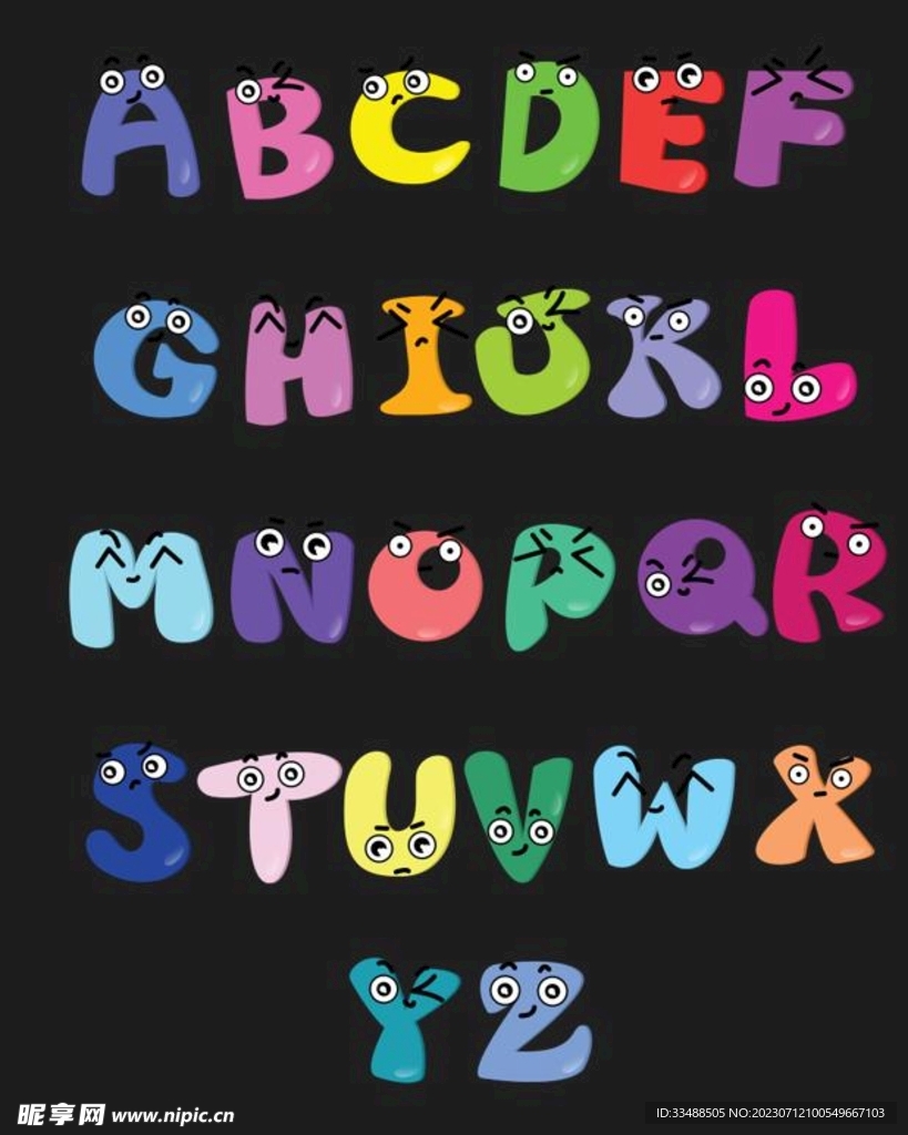 卡通字母