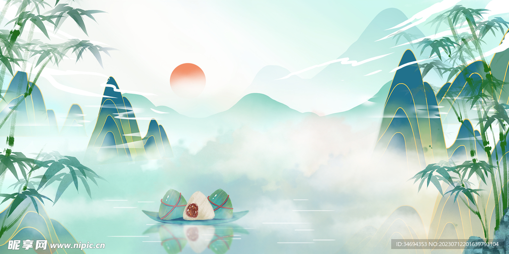 中國風山水背景