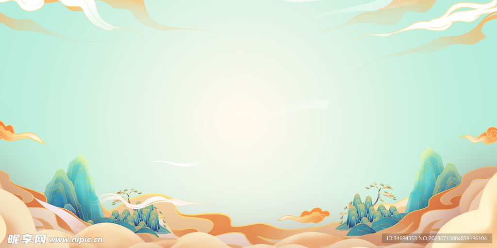 中國風山水背景