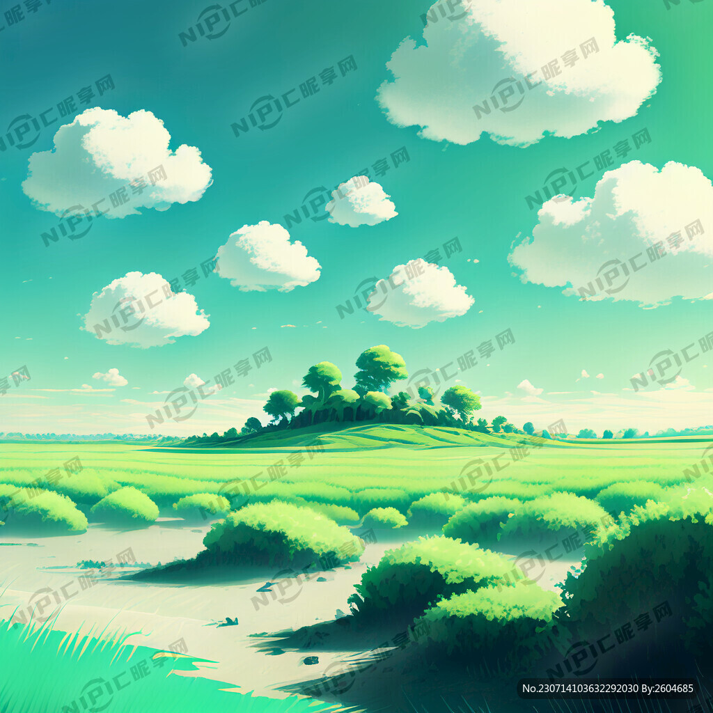 淺綠色的大地 天藍(lán)色的天空