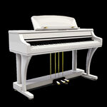 3D电子琴白色电钢琴乐器元素