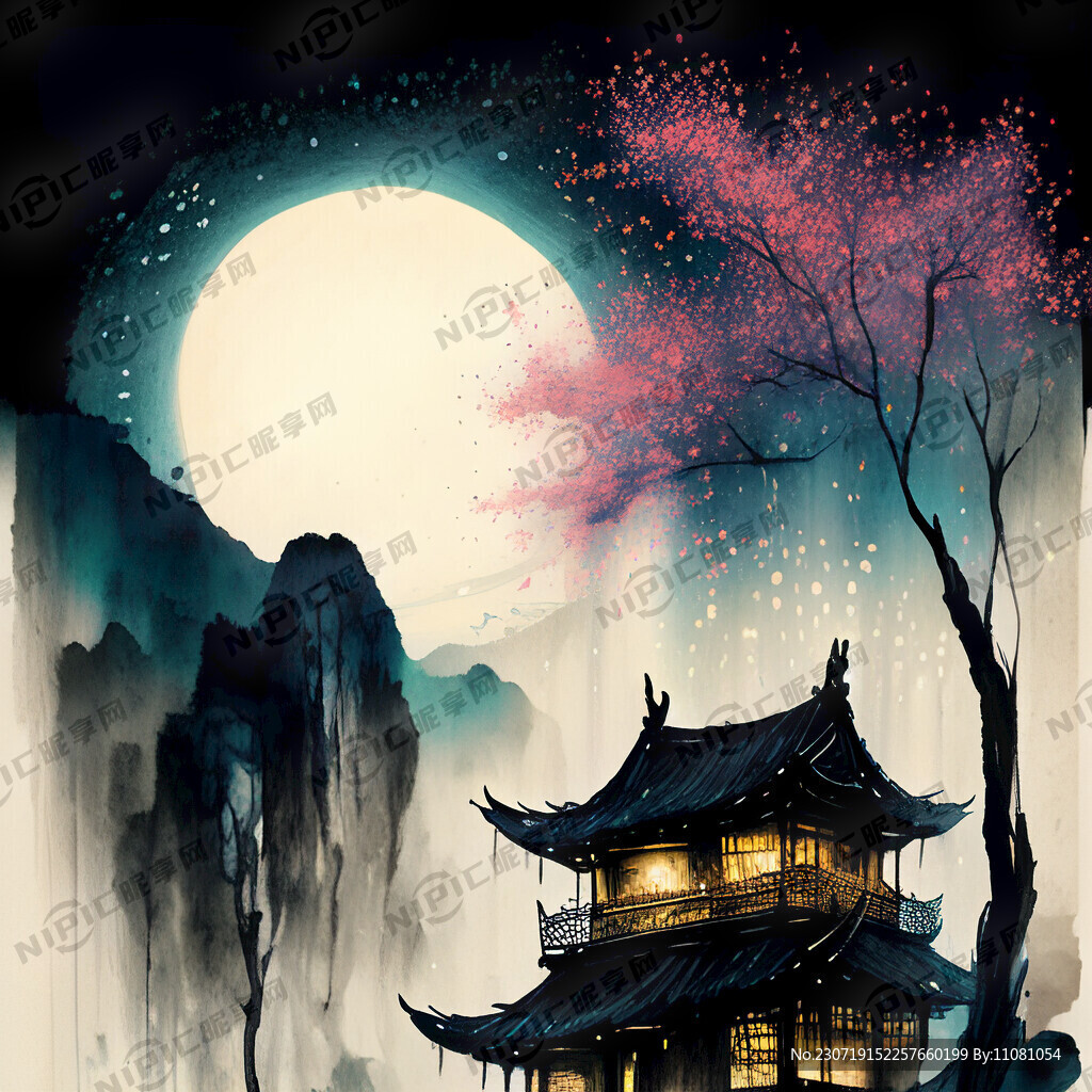 仙境夜晚夢幻古風