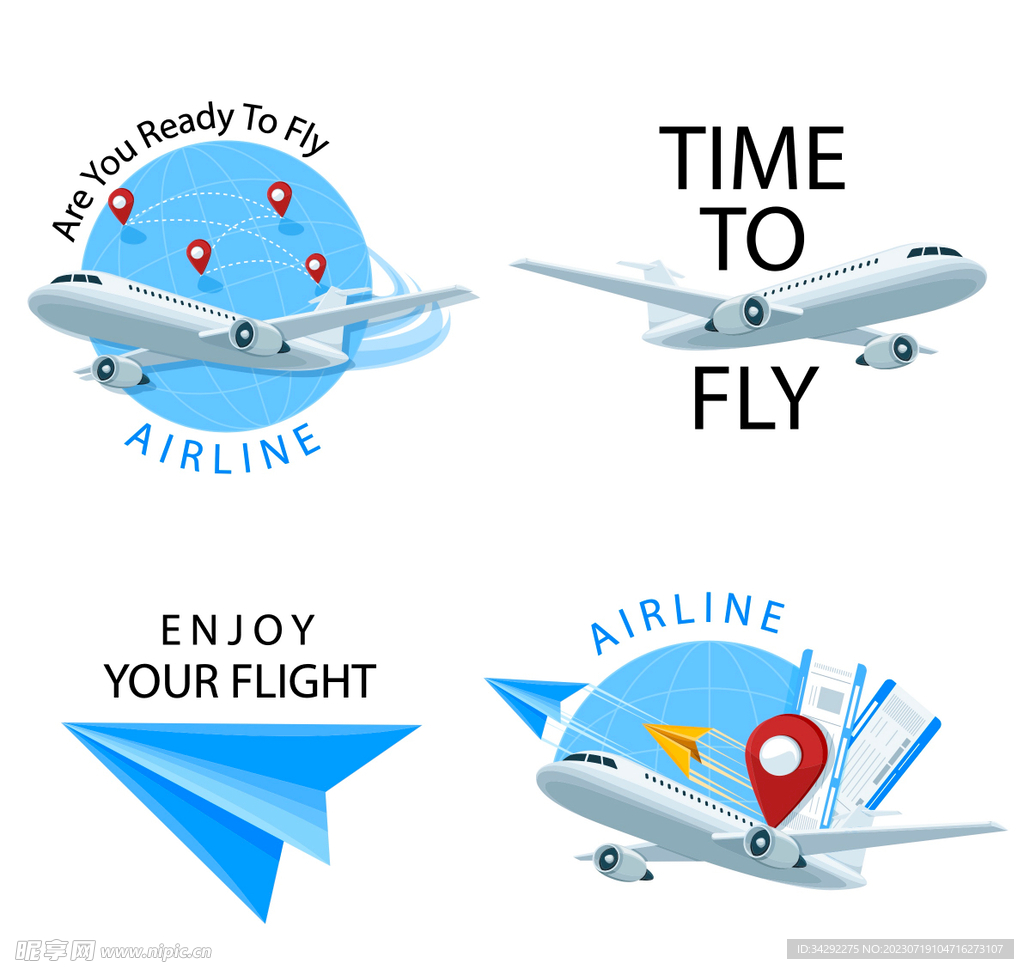 飛機旅行插畫