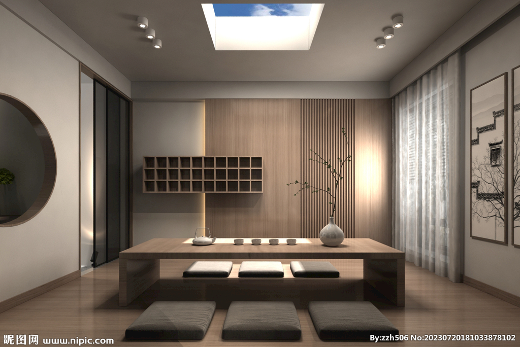 新中式禅修室3d模型