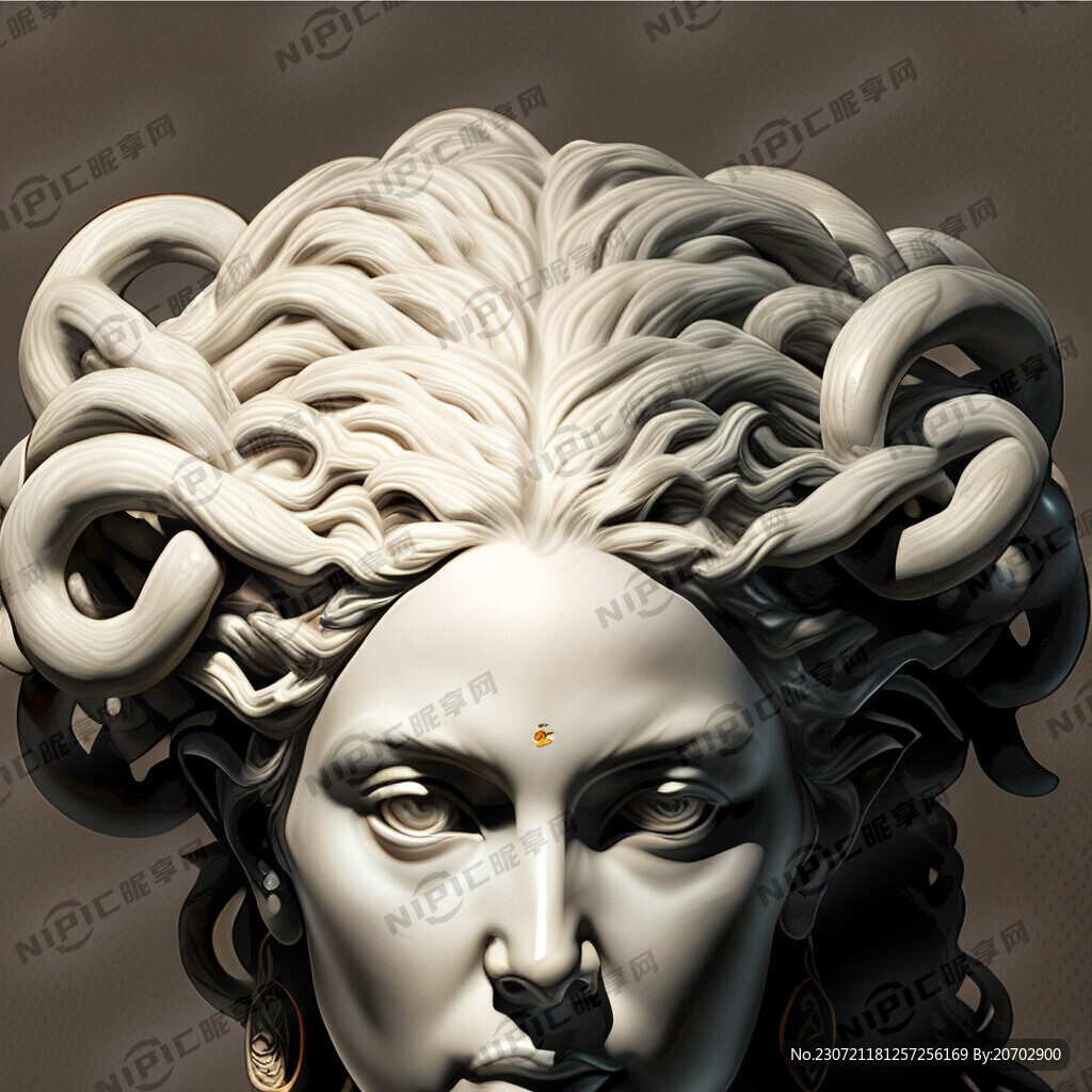 美杜莎 上半身像 細(xì)節(jié)刻畫