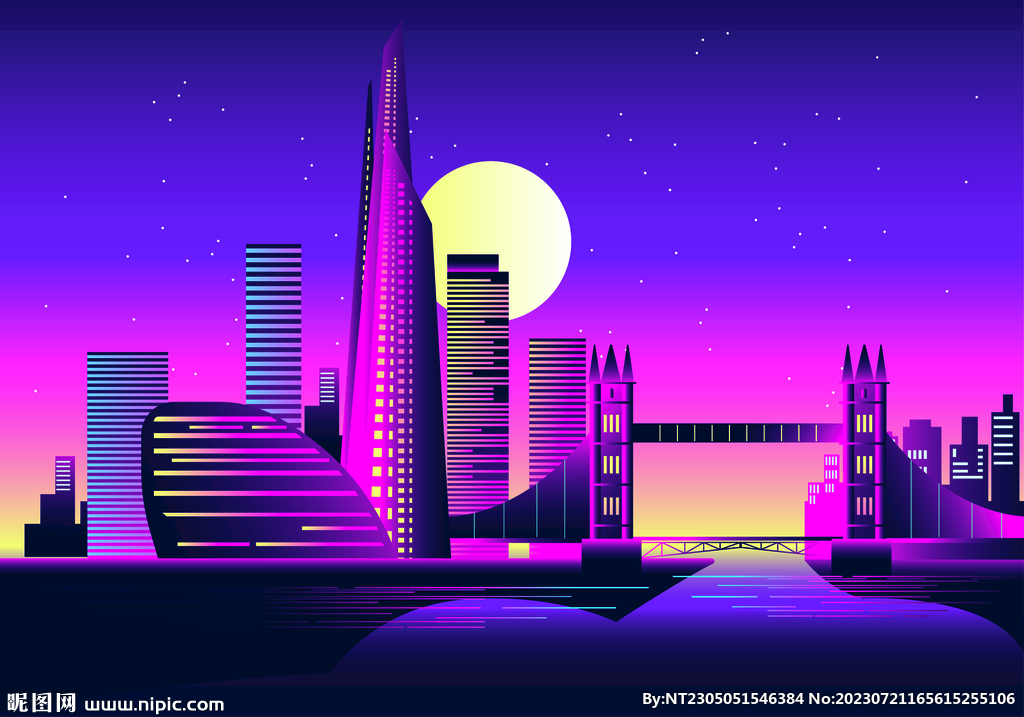 城市插畫場景