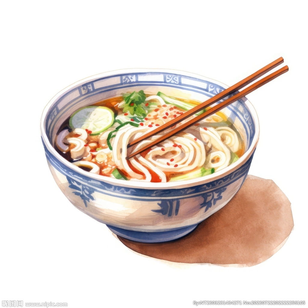 拉面插畫 