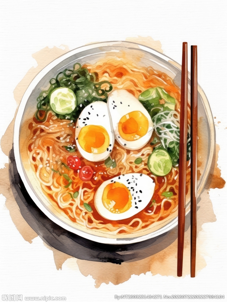 拉面插畫 