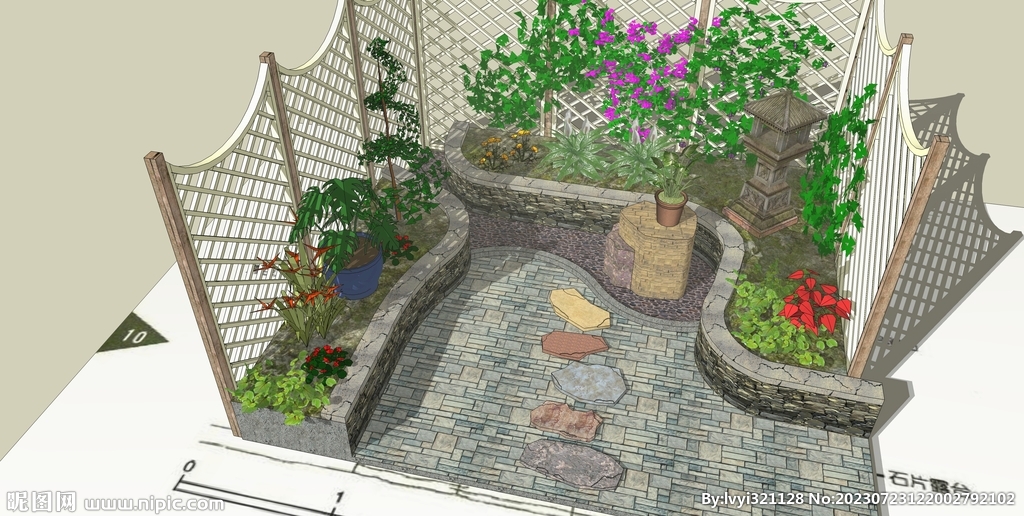 精致小花園景觀規(guī)劃模型