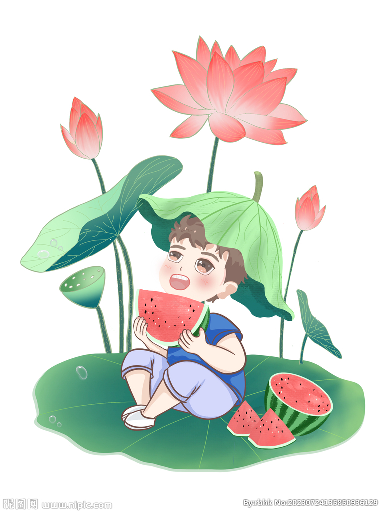 西瓜卡通插畫