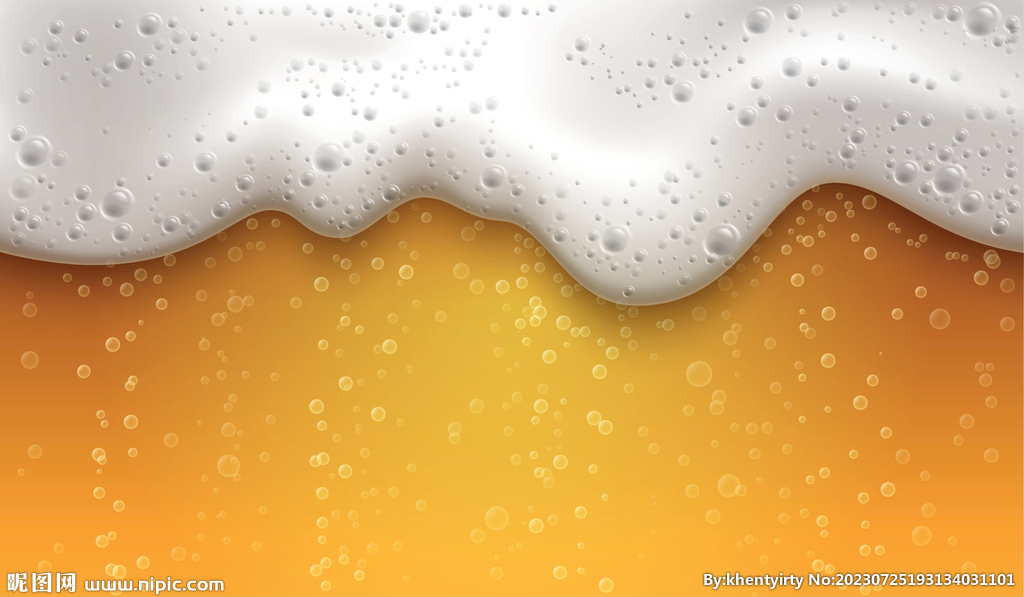 夏季清凉啤酒泡沫背景