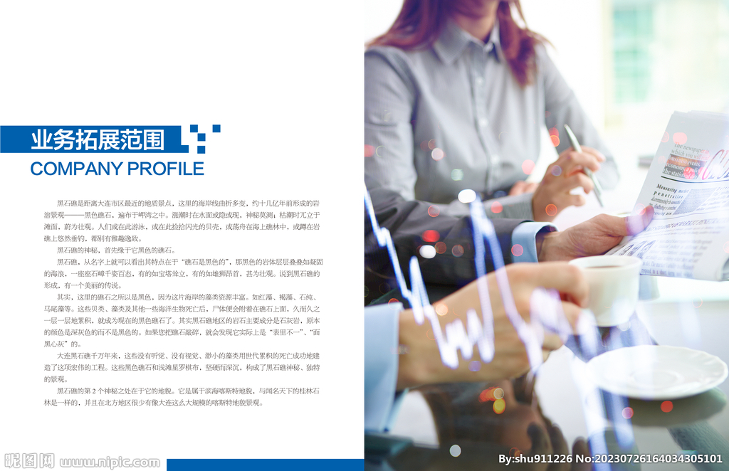 高端藍色畫冊