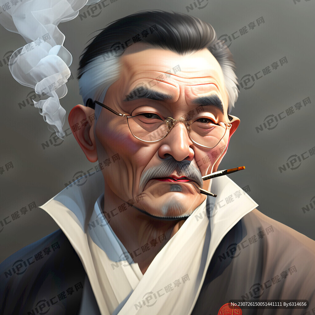 滄桑帥氣抽煙大叔